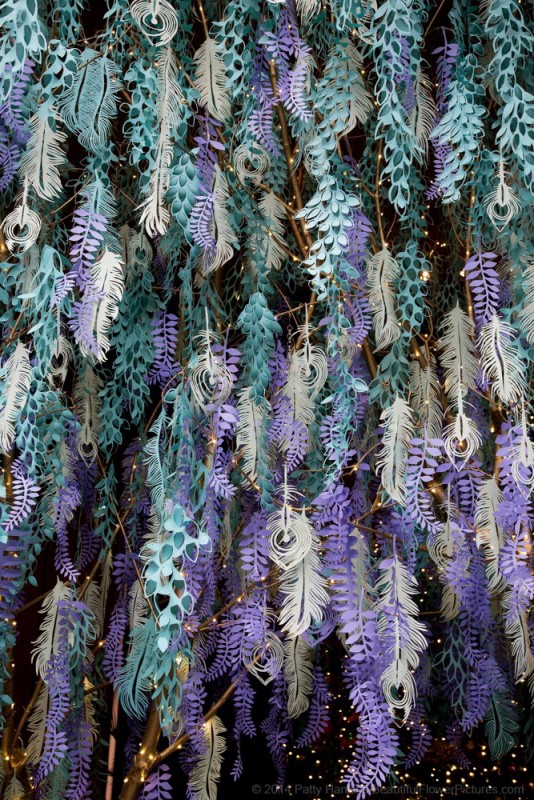 Paper Peacock Feathers - Christmas in the Music Room - Longwood Gardens ©2014 Patty Hankins