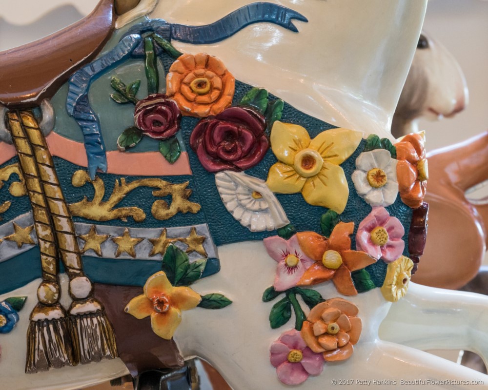 Carving Detail, Carousel Horse, Rose Carousel, Butchart Gardens, Victoria BC © 2017 Patty Hankins