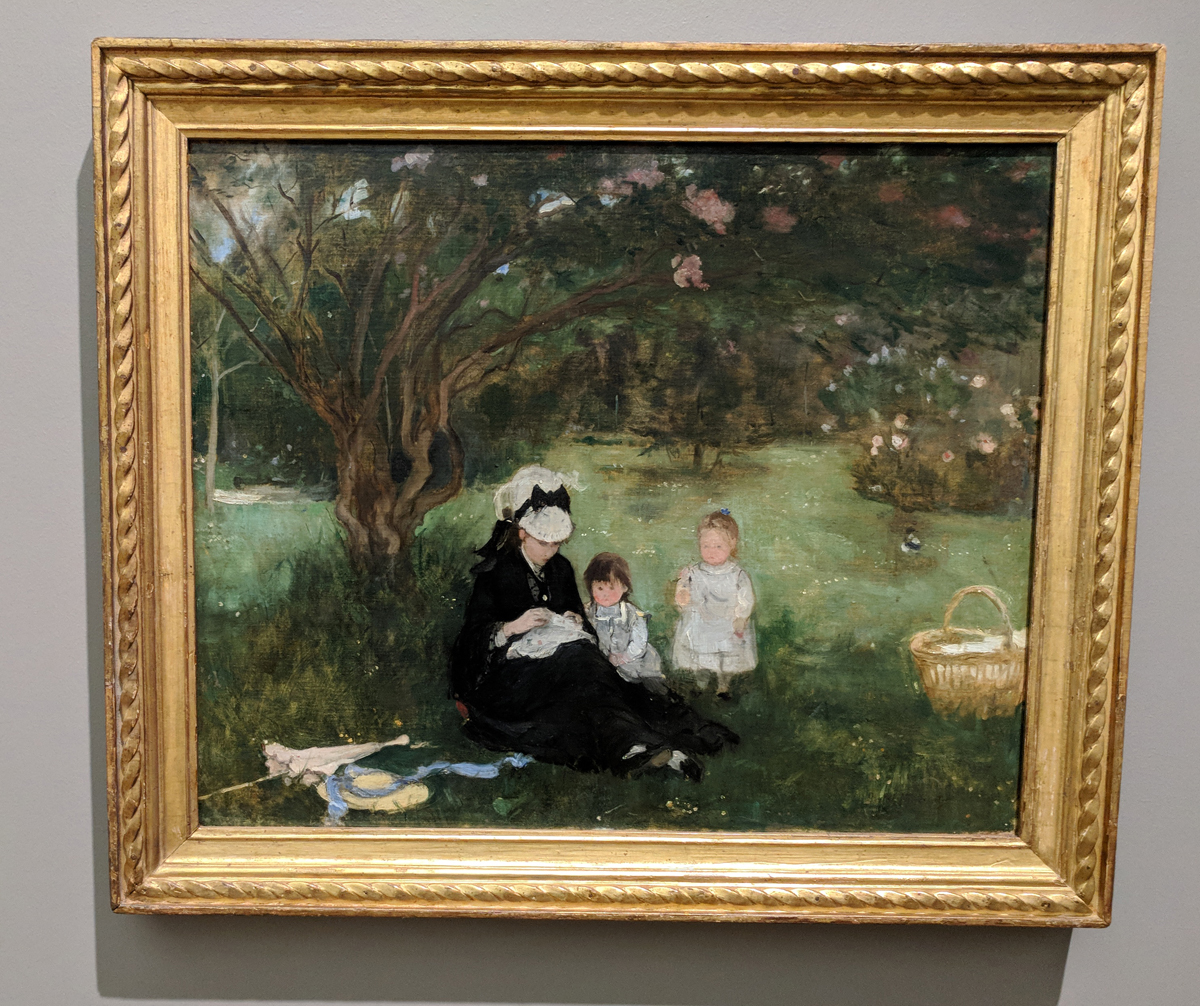 Woman and Children on the Lawn (The Lilacs at Mourecourt ). Berthe Morisot. 1874