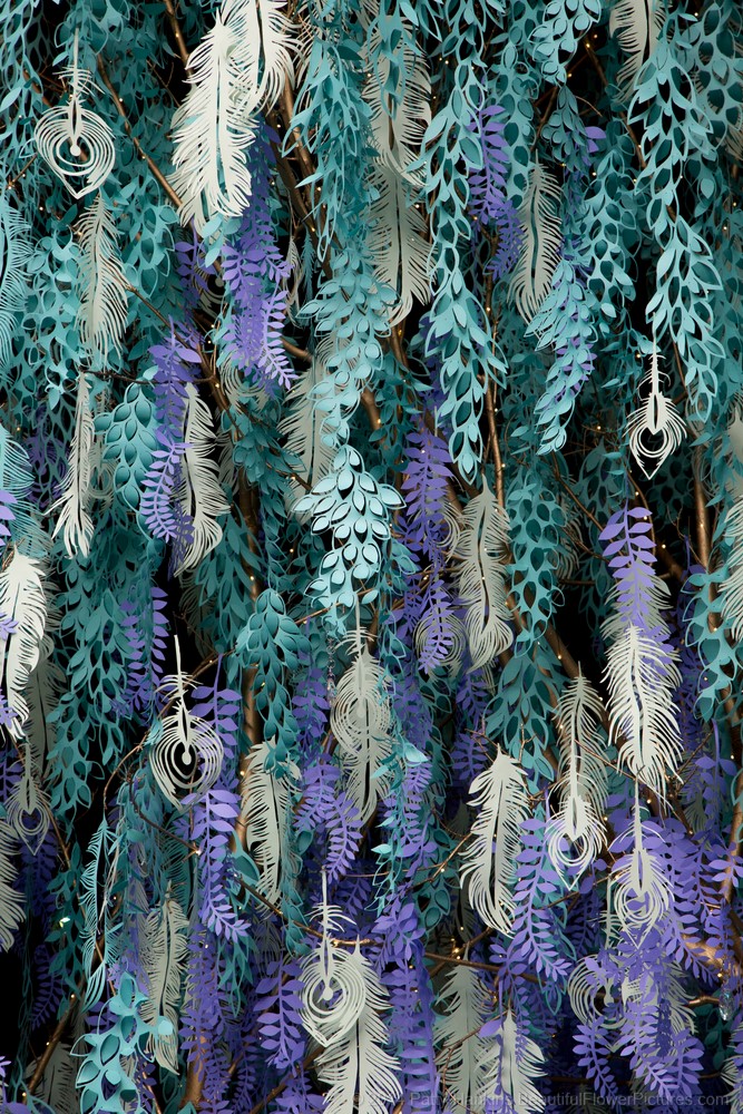 Paper Peacock Feathers - Christmas in the Music Room - Longwood Gardens ©2014 Patty Hankins