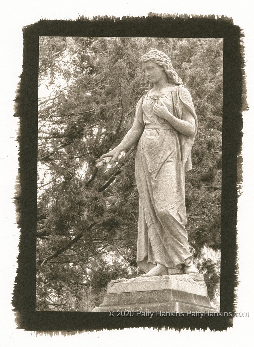 Woman with Gloves, Bonaventure Cemetery, Savannah, Georgia Palladium Toned Kallitype © 2020 Patty Hankins