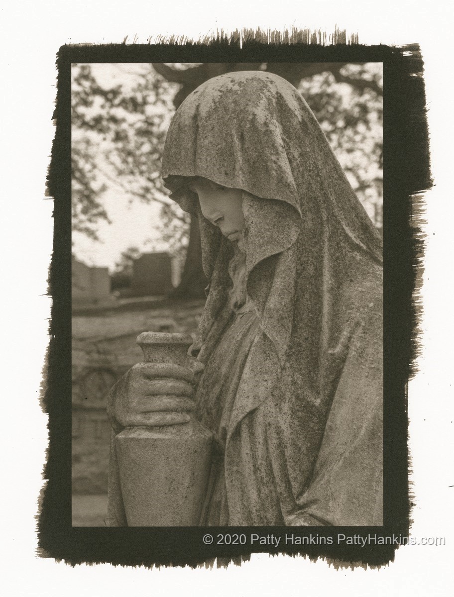 Woman with Urn, Rock Creek Cemetery, Washington, DC © 2020 Patty Hankins