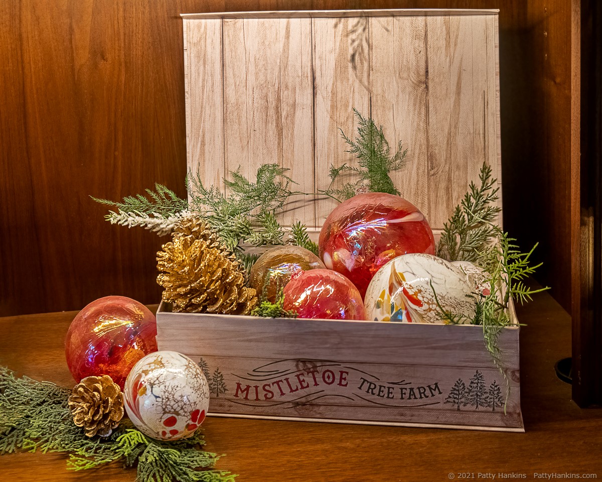Box of Ornaments in the Music Room, Longwood Gardens © 2021 Patty Hankins